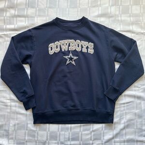 Cowboys Lightweight Navy Blue Crewneck Sweater